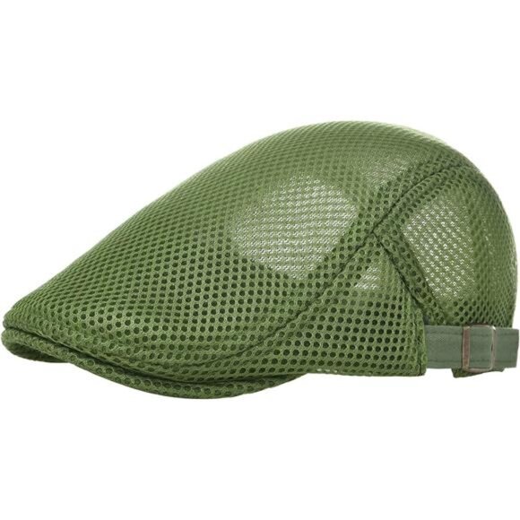 Men Breathable Mesh Summer Hat Adjustable Newsboy Beret Ivy Cabbie Flat Cap - Picture 1 of 7